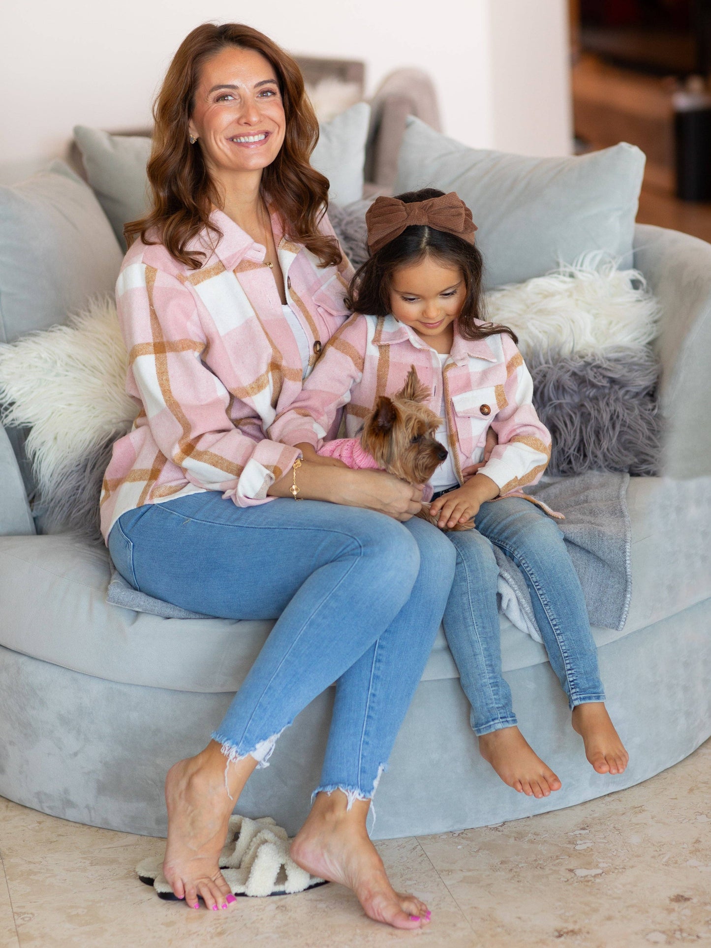 Mommy & Me Blushing Babes Pink Flannel Shirt - Adult