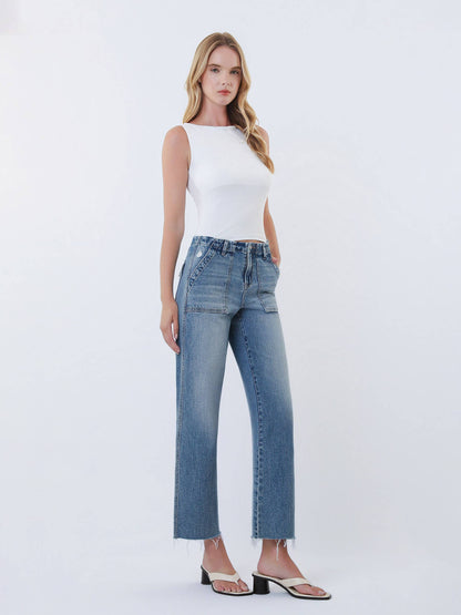 Finley Patch Pocket Straight Leg Jeans