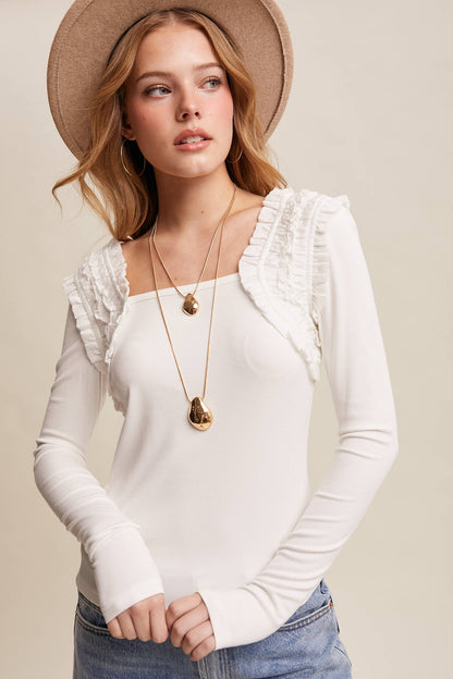 Martine Ruffle Accent Top