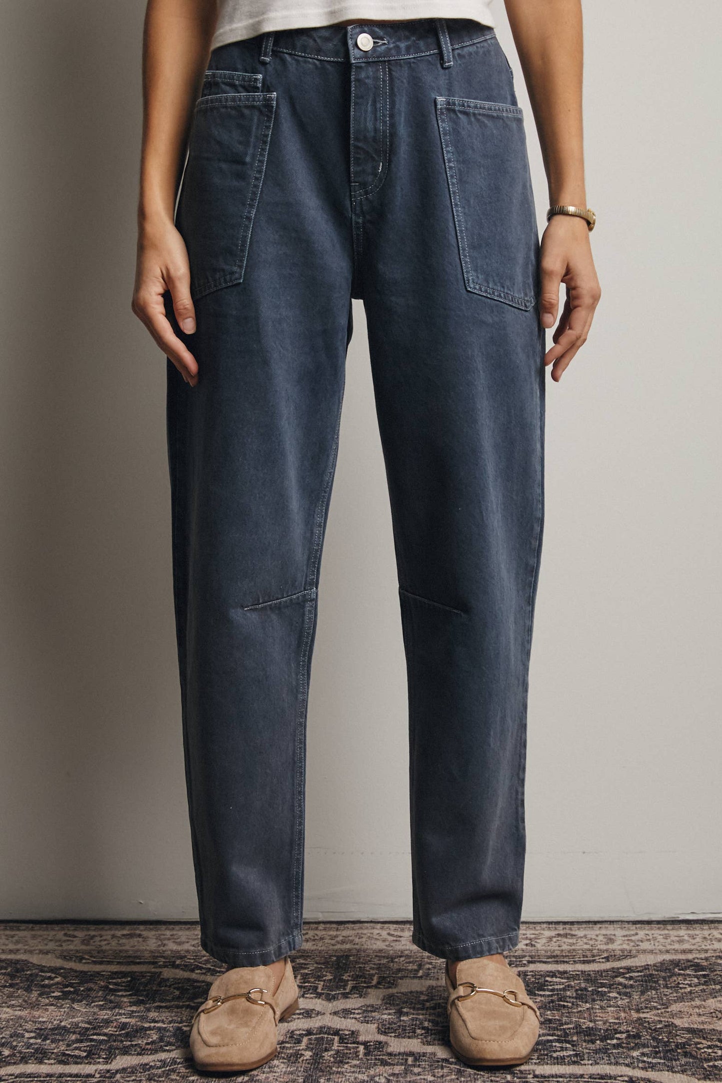Sage Barrel Utility Jeans