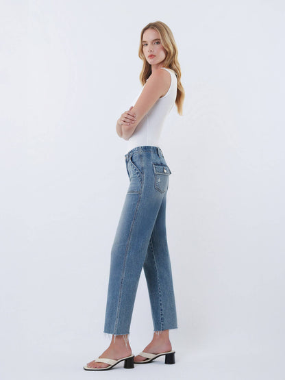 Finley Patch Pocket Straight Leg Jeans