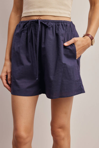 Oatmeal Linen Shorts