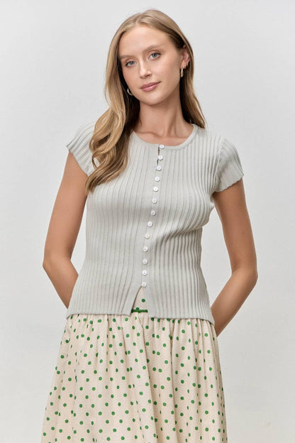 Theresa Ribbed Sweater Top
