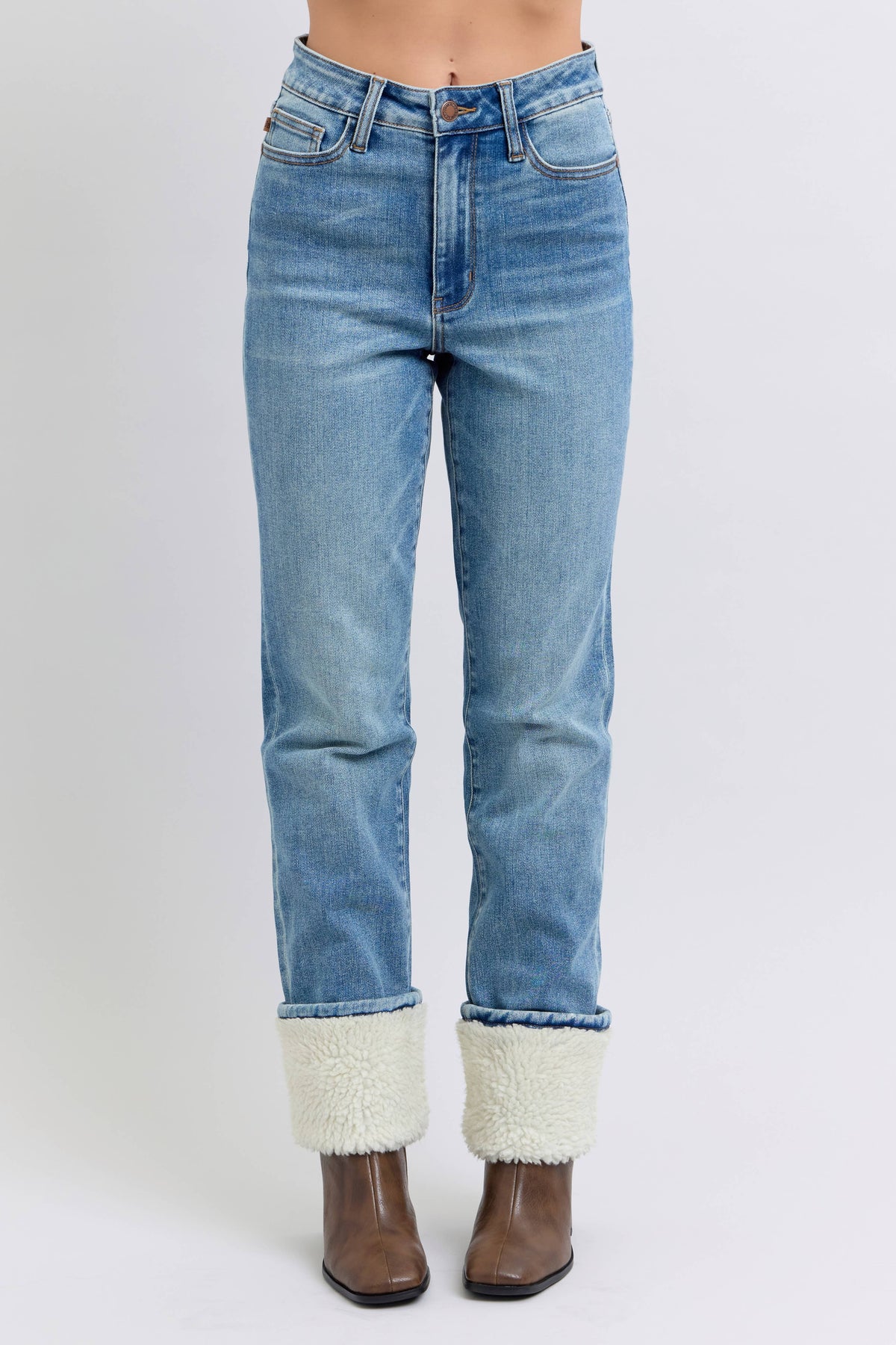 Aspen Cuffed Straight Leg Jeans