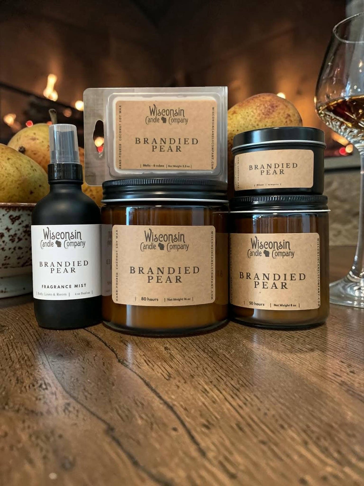 Brandied Pear Candle: 8 oz Jar