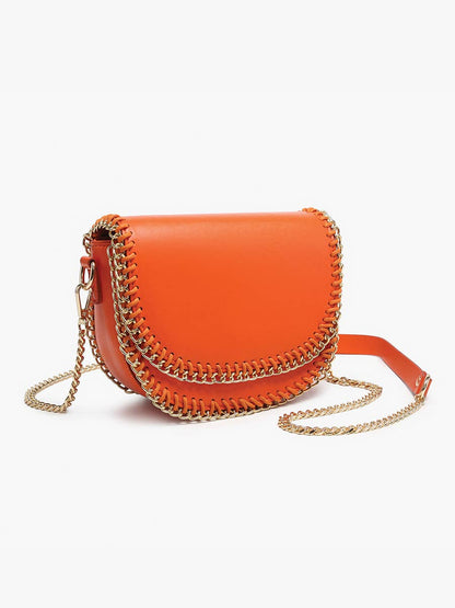 Istanbul Gold Chain Trim Crossbody - Greige