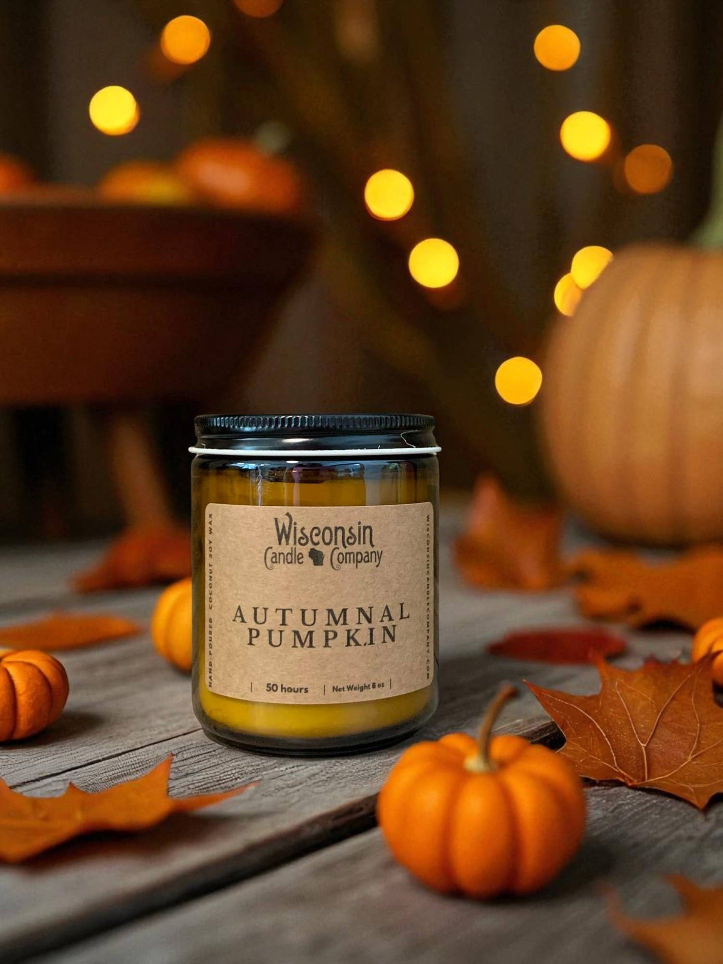 Autumnal Pumpkin Candle: 8 oz Jar