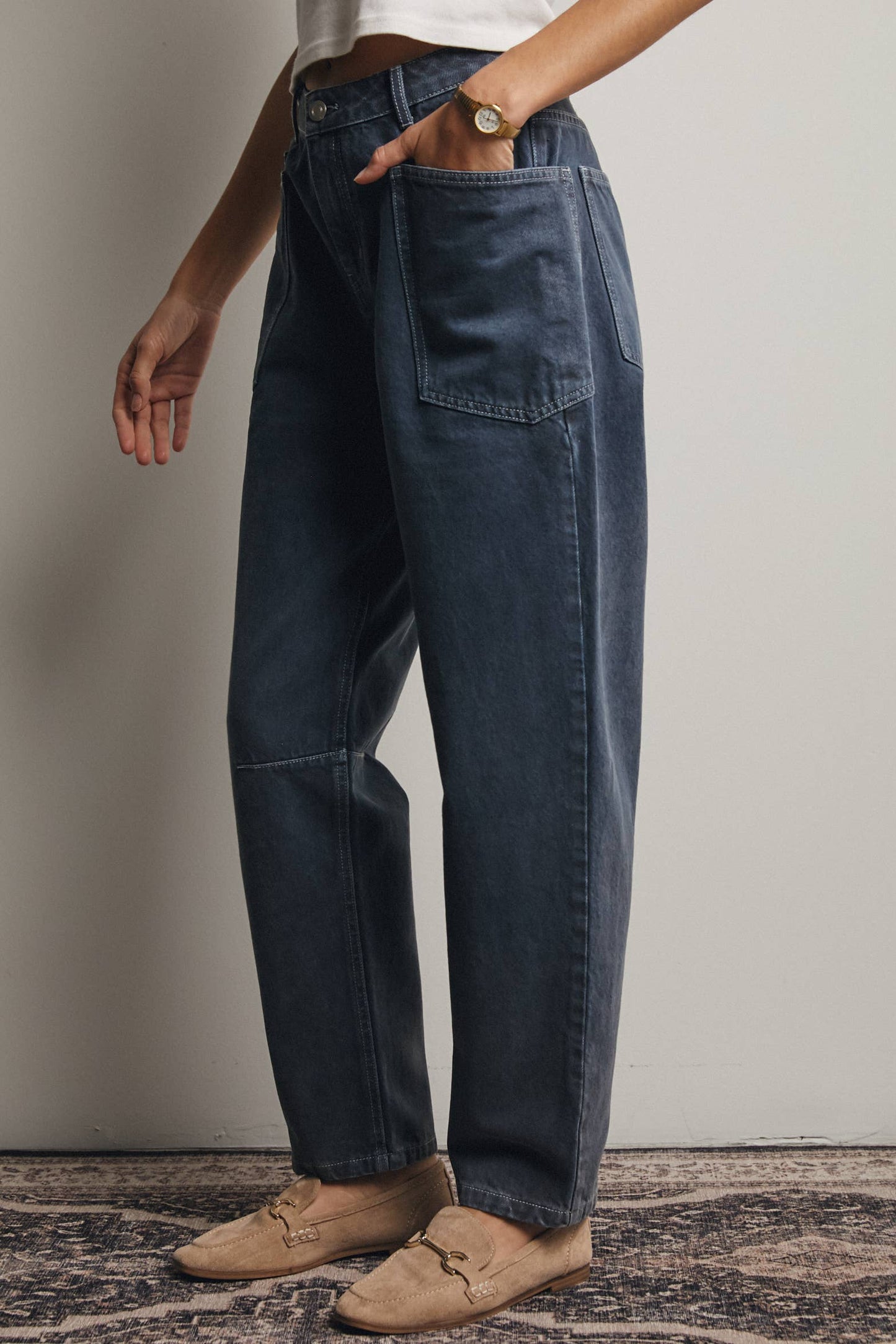Sage Barrel Utility Jeans