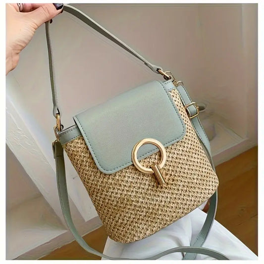 Stevie Straw Shoulder Bag