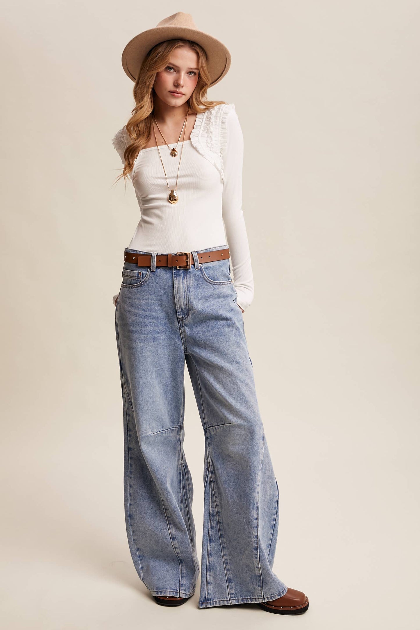 Martine Ruffle Accent Top