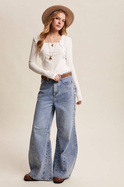 Martine Ruffle Accent Top