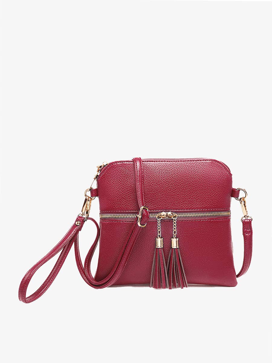 Tara Double Zip Crossbody- Cow