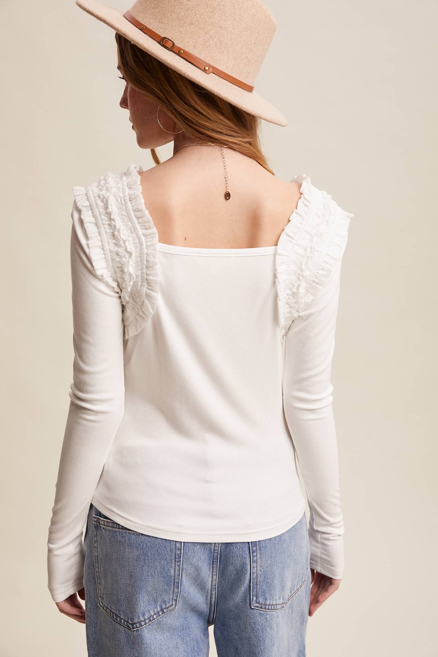 Martine Ruffle Accent Top