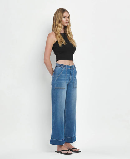 Envy Cuffed Wide Leg Jeans