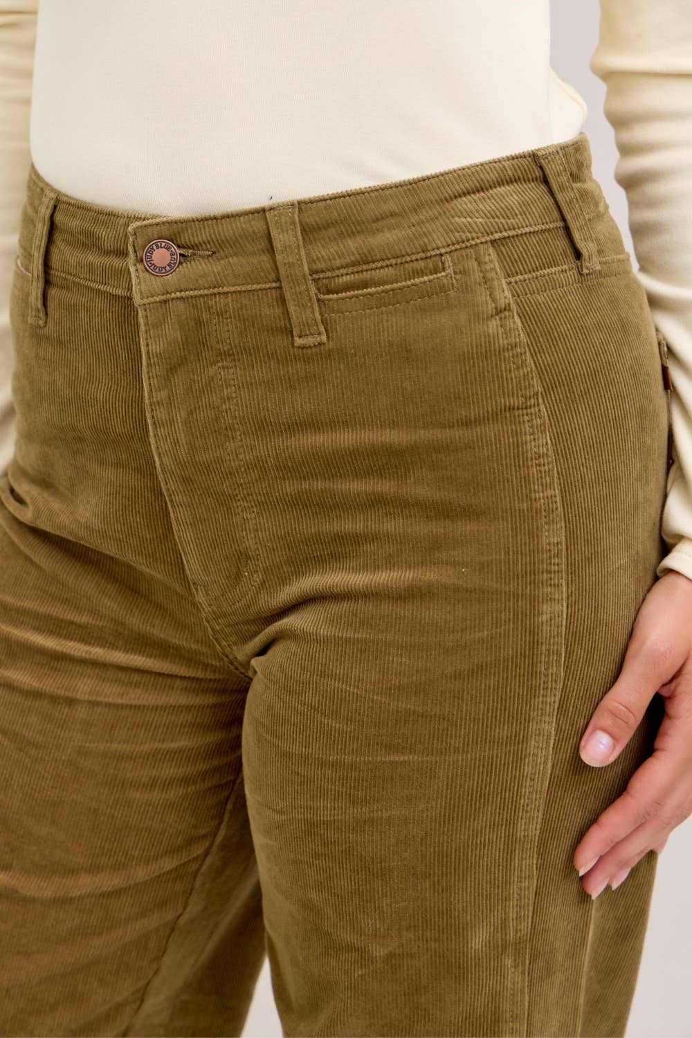 Nadine Olive Corduroy Pants