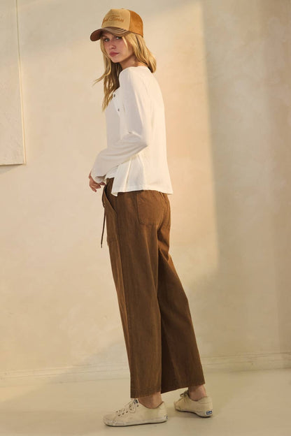 Brooke Wide Leg Pants - Chocolate