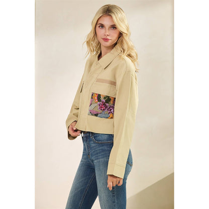 Genevieve Floral Lace Denim Jacket