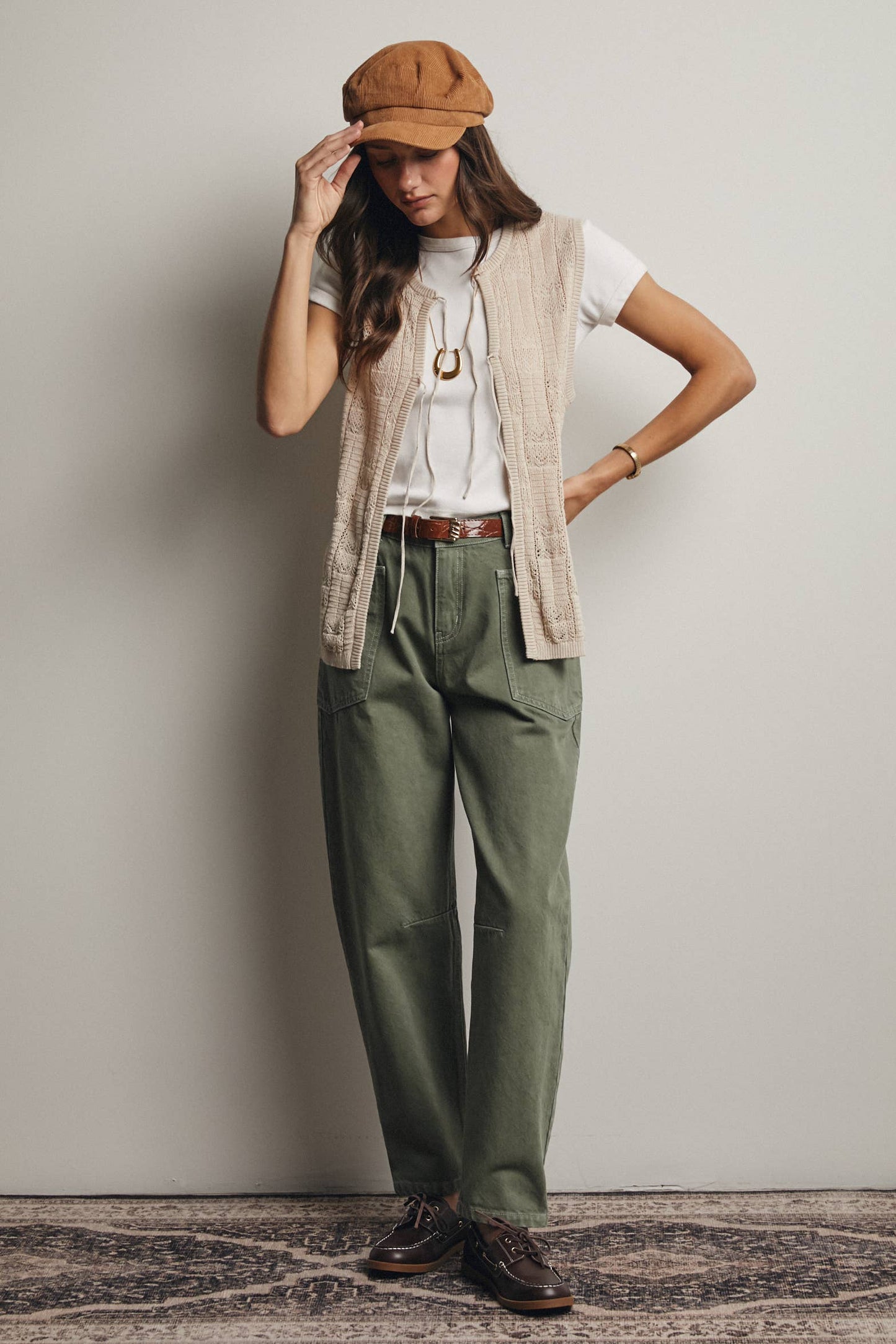 Sage Barrel Utility Jeans
