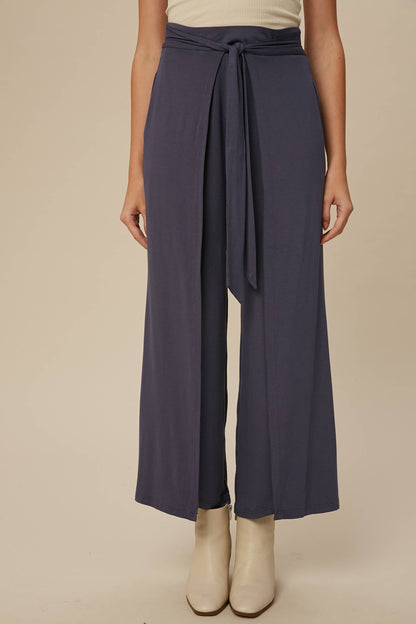 Cranberry Wrap Front Wide Leg Pants