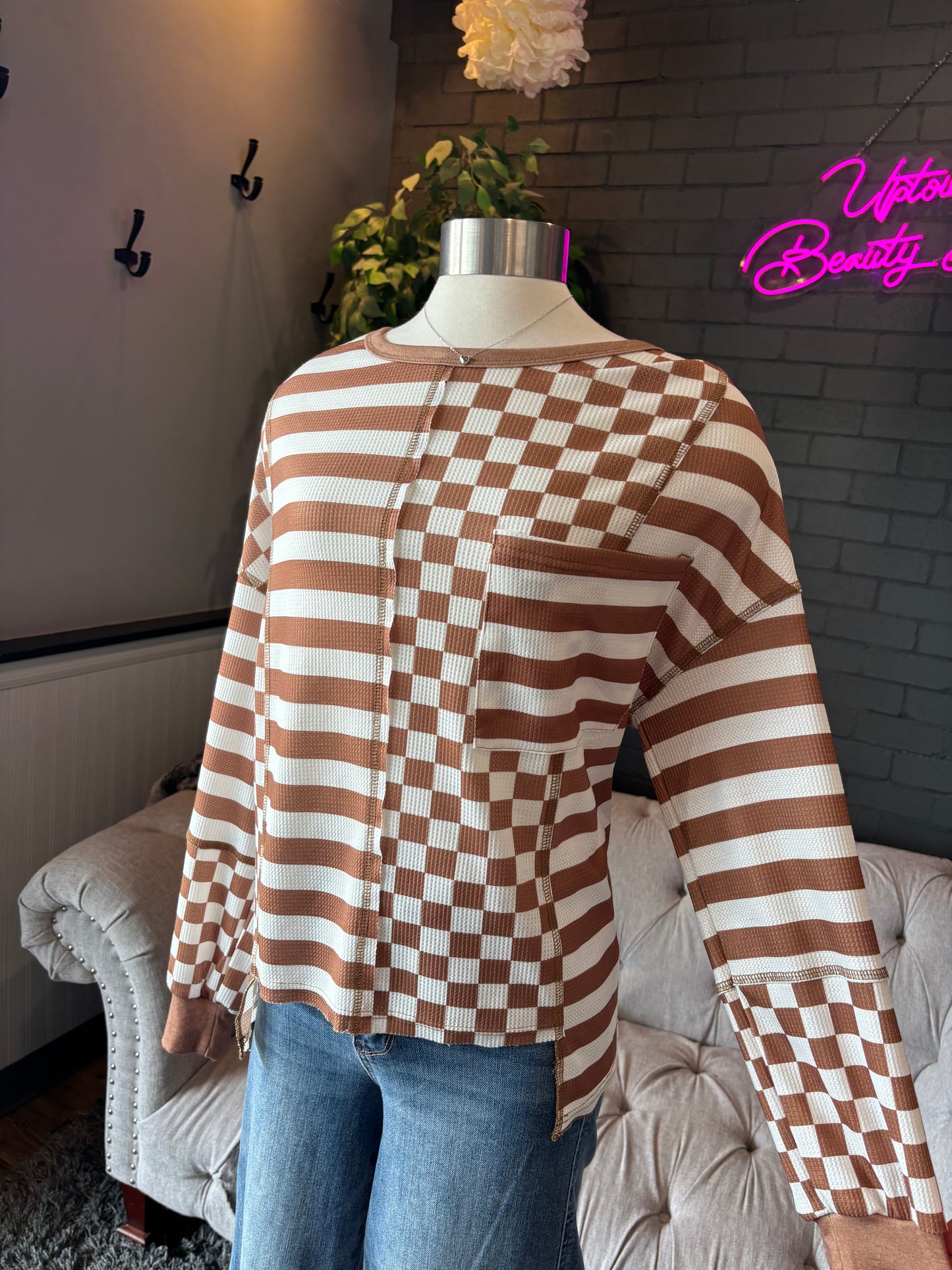 Raina Checkerboard Top
