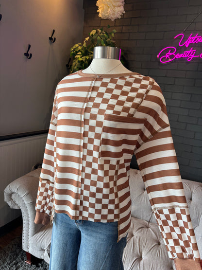 Raina Checkerboard Top