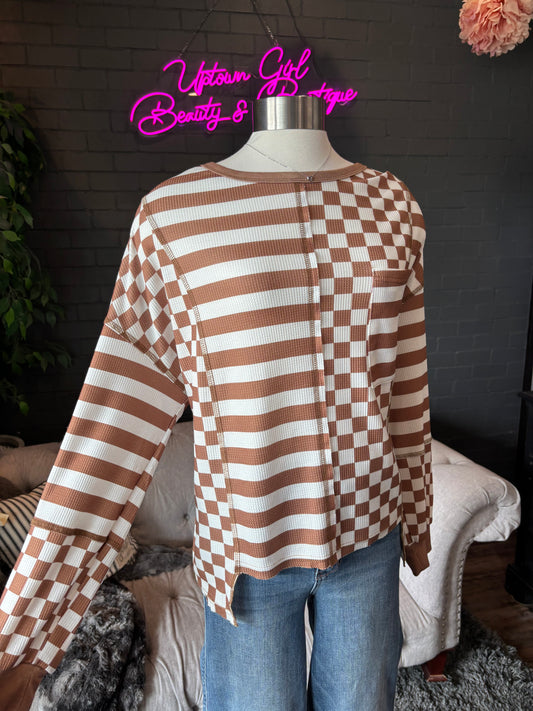 Raina Checkerboard Top