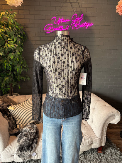 Becca Sheer Floral Lace Top