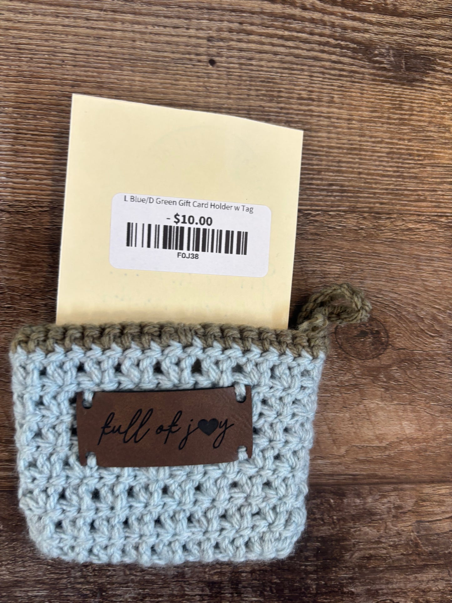 L Blue/D Green Gift Card Holder w Tag