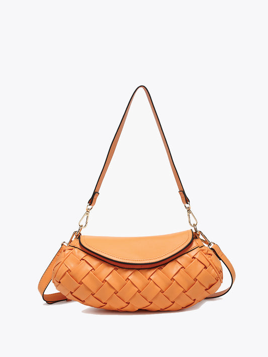 Kaleen Woven Satchel w/ Crossbody Strap