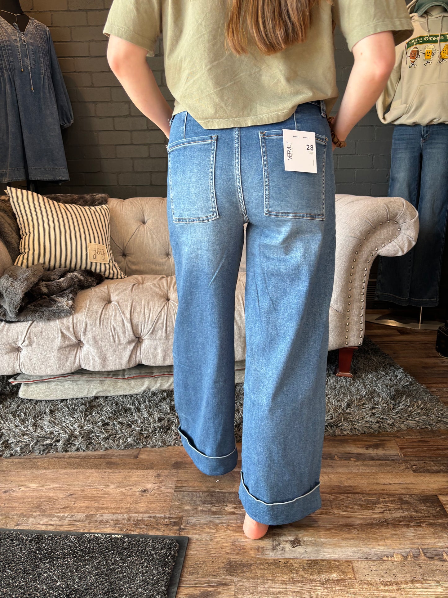 Envy Cuffed Wide Leg Jeans