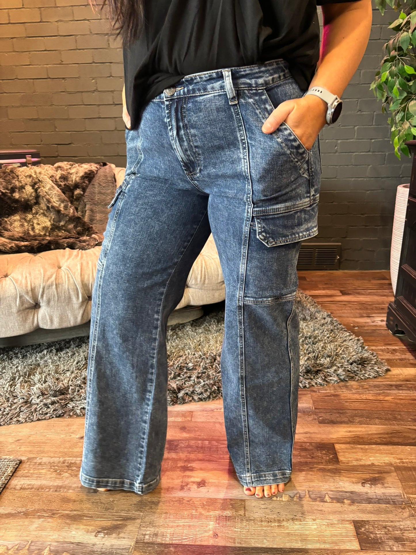 Jodi High Rise Cargo Jeans