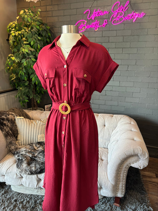 Frances Belted Midi Dress