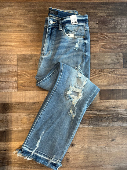 Maribel Distressed Straight Leg Jeans