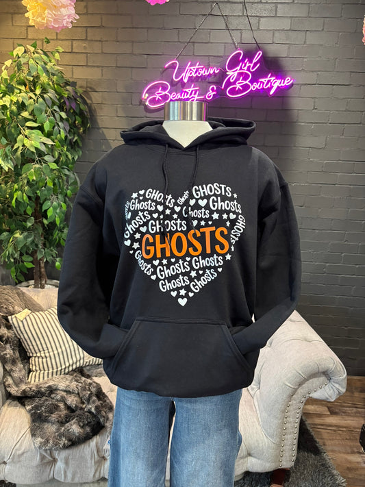 Kaukauna Ghost Heart Hoodie - Black