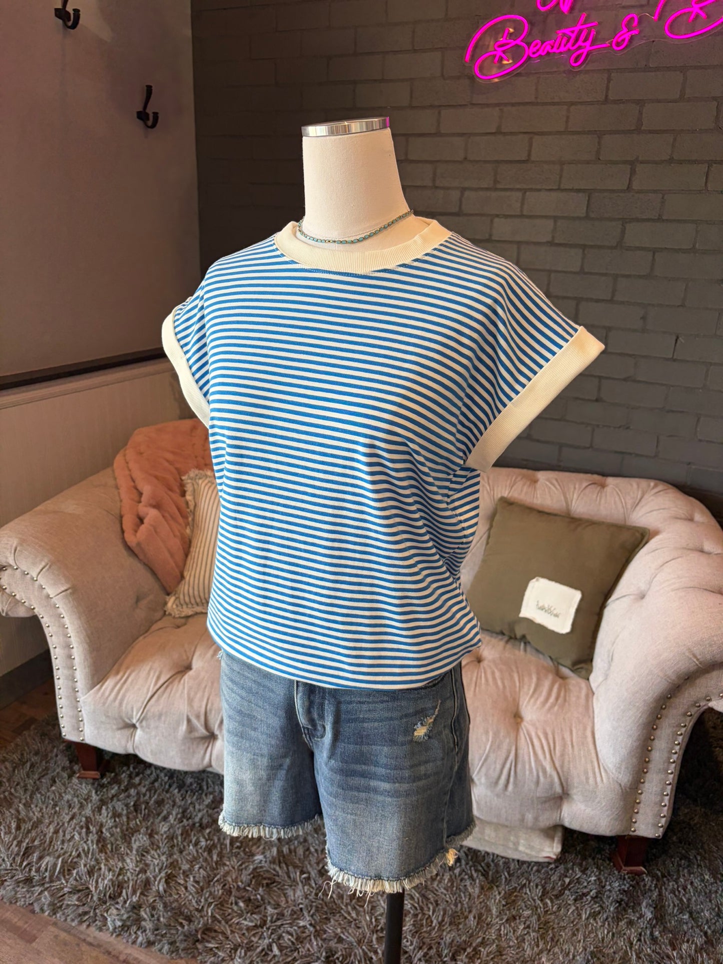 Celeste Striped Tee