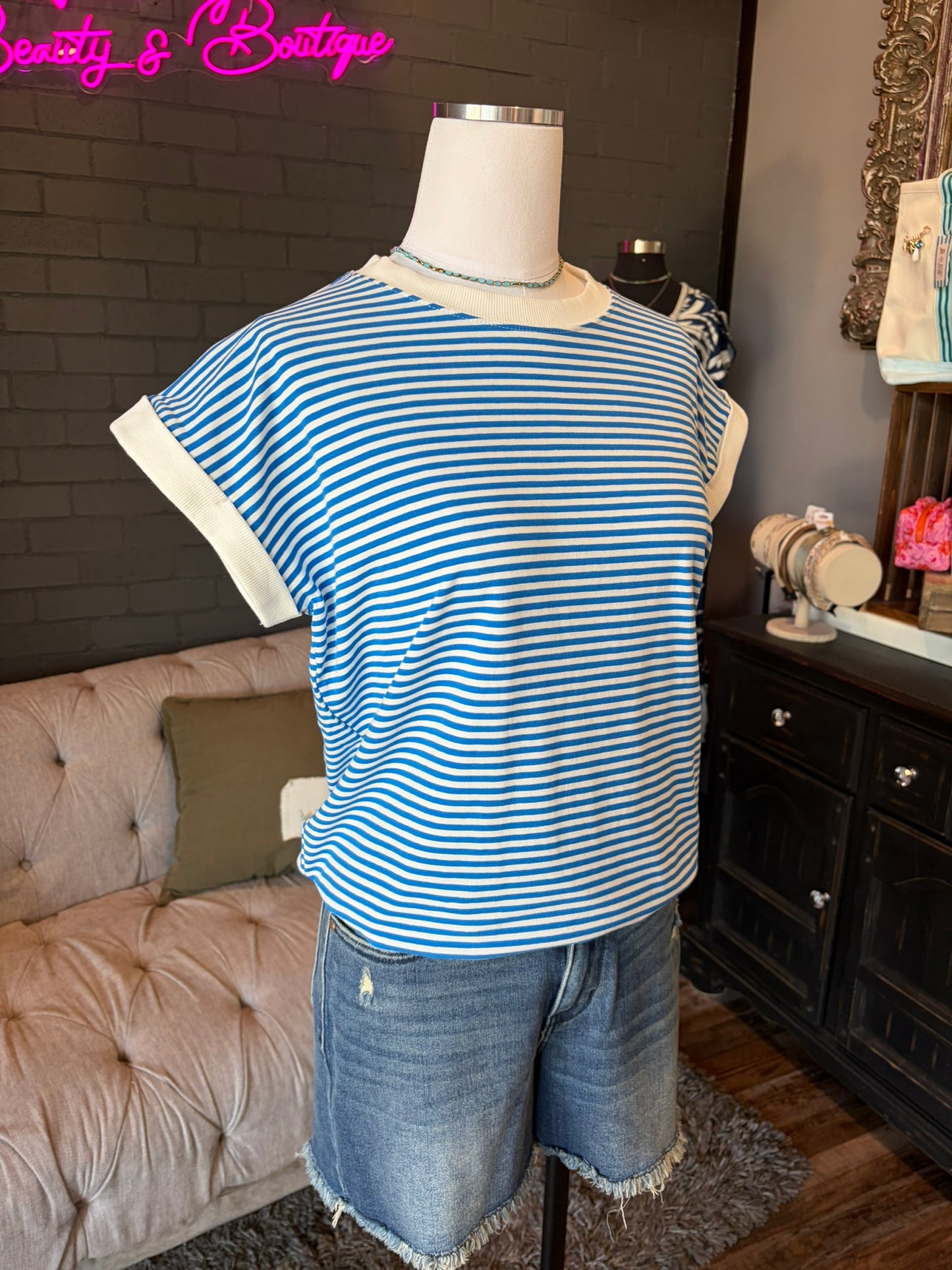 Celeste Striped Tee