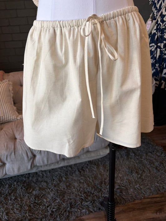Oatmeal Linen Shorts