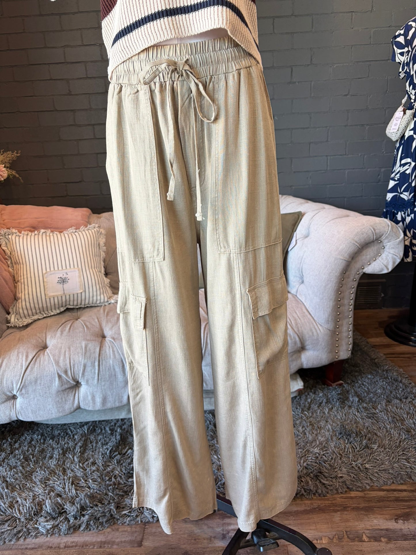 Ophelia Linen Cargo Pants