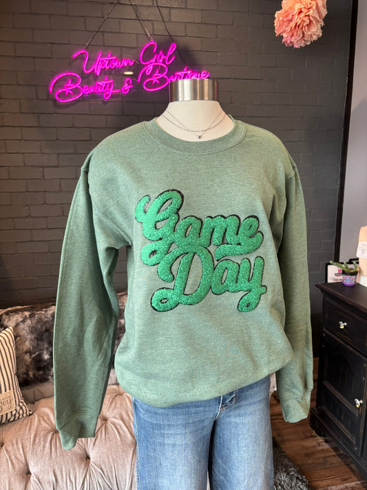 Green Game Day Crewneck Sweatshirt