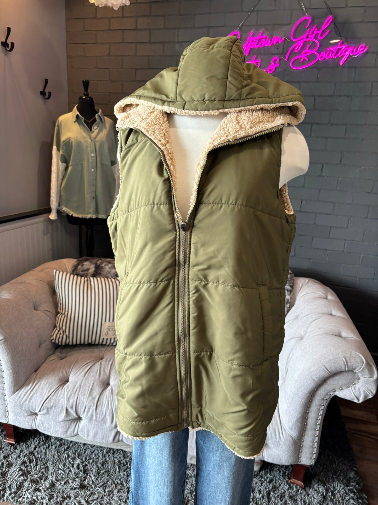 Olivia Reversible Sherpa Vest