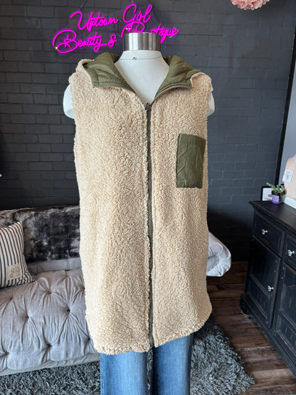 Olivia Reversible Sherpa Vest