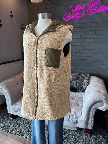 Olivia Reversible Sherpa Vest