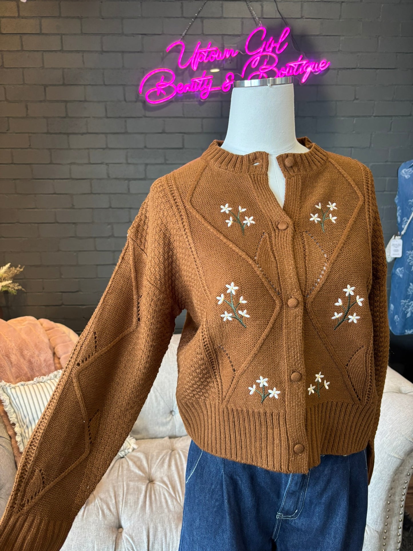 Fawn Embroidered Cardigan