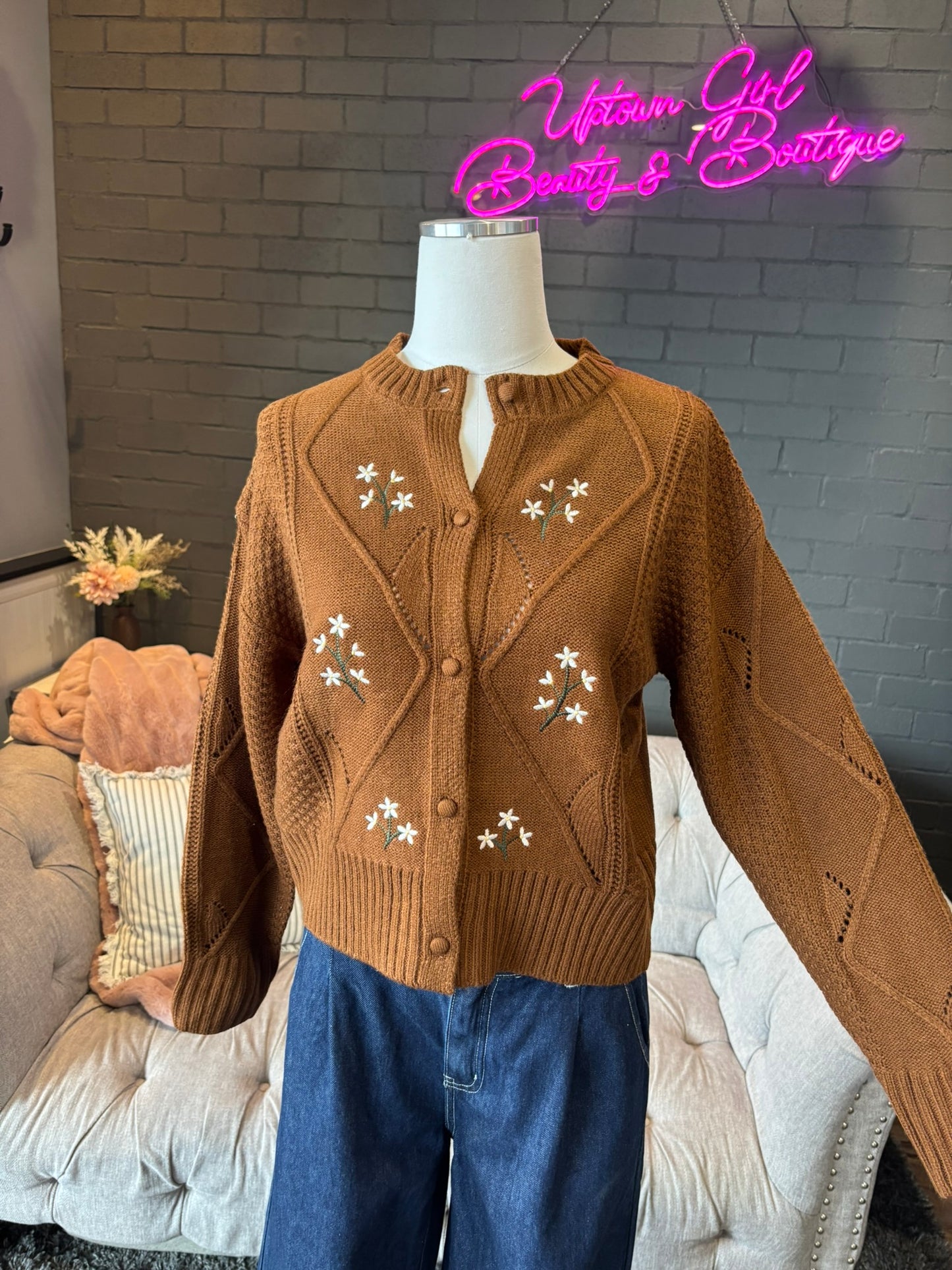 Fawn Embroidered Cardigan
