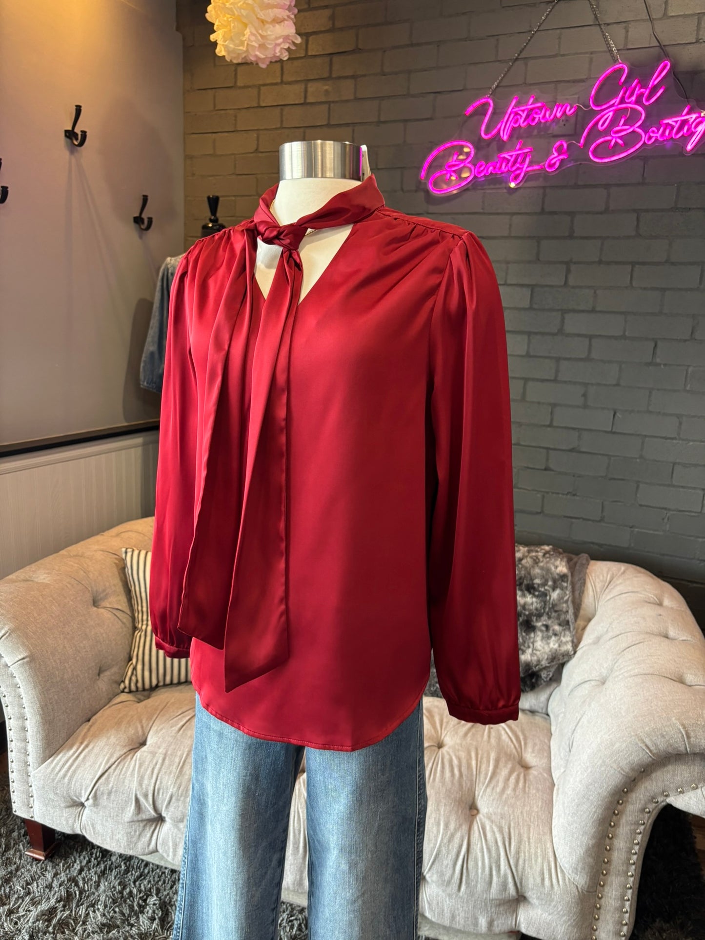 Bailey Satin Tie Top