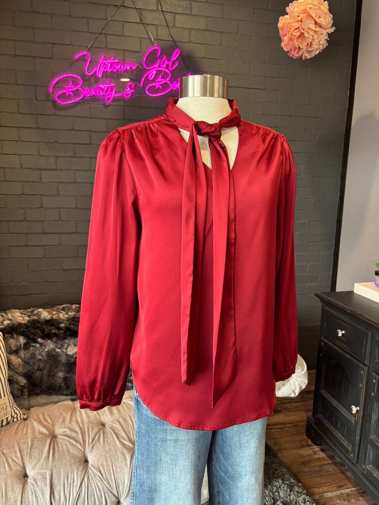 Bailey Satin Tie Top