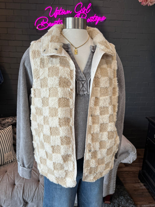 Chase Checkerboard Sherpa Vest