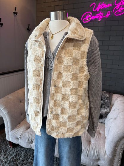 Chase Checkerboard Sherpa Vest