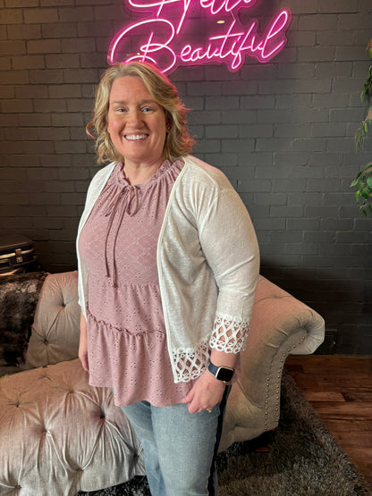 Lace Trim Cardigan