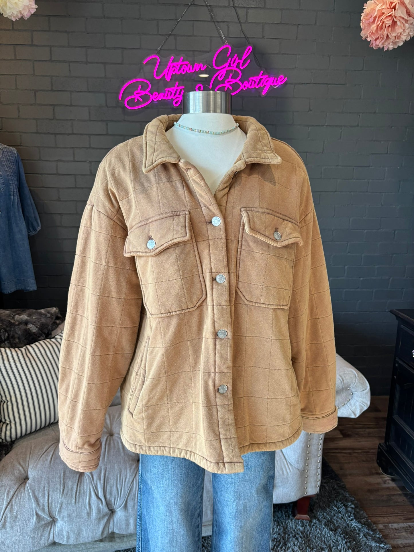 Khaki Quilted Jacket